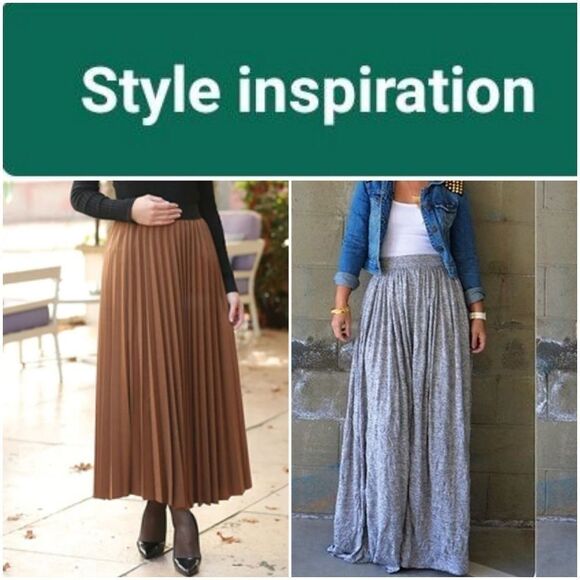 Lane Bryant flowy  navy maxi skirt - Picture 8 of 8